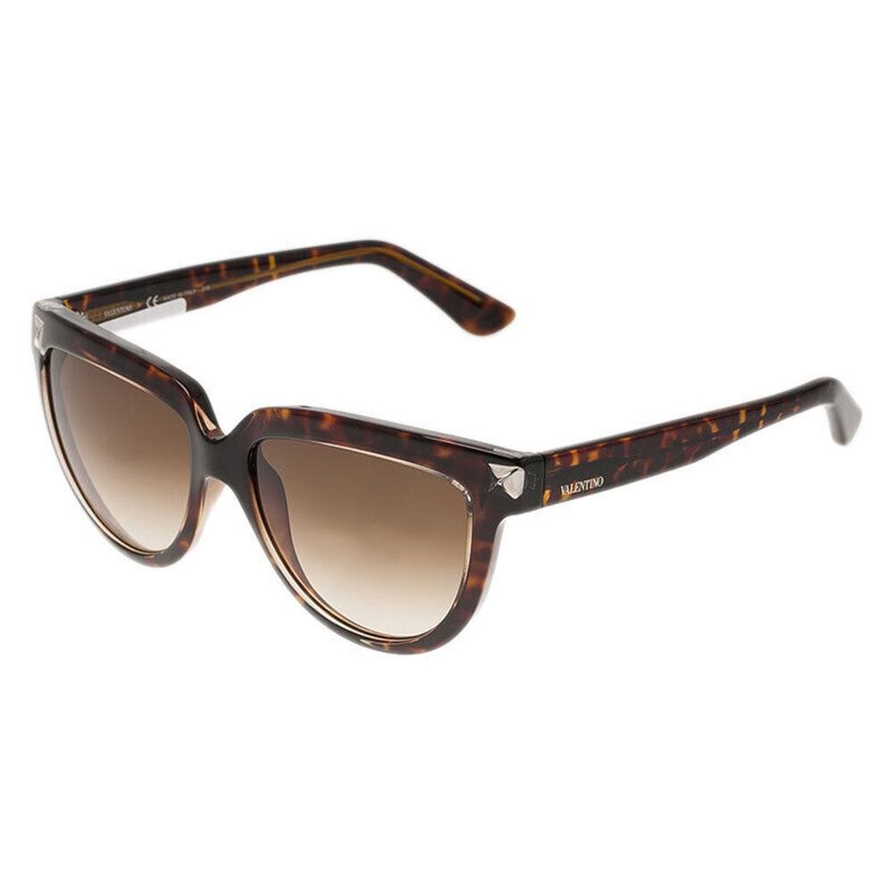 Valentino V724s 215 Womens Dark Havana Rockstud Cat Eye Sunglasses 57-16-140